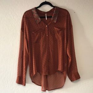 Free People Chiffon Pattern paisley blouse